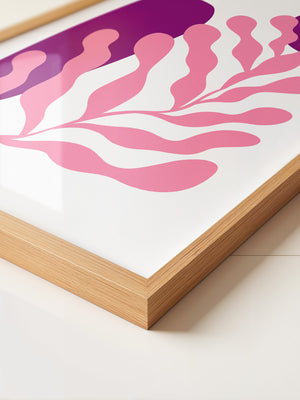 Abstrakte Blattform Rosa Lila
