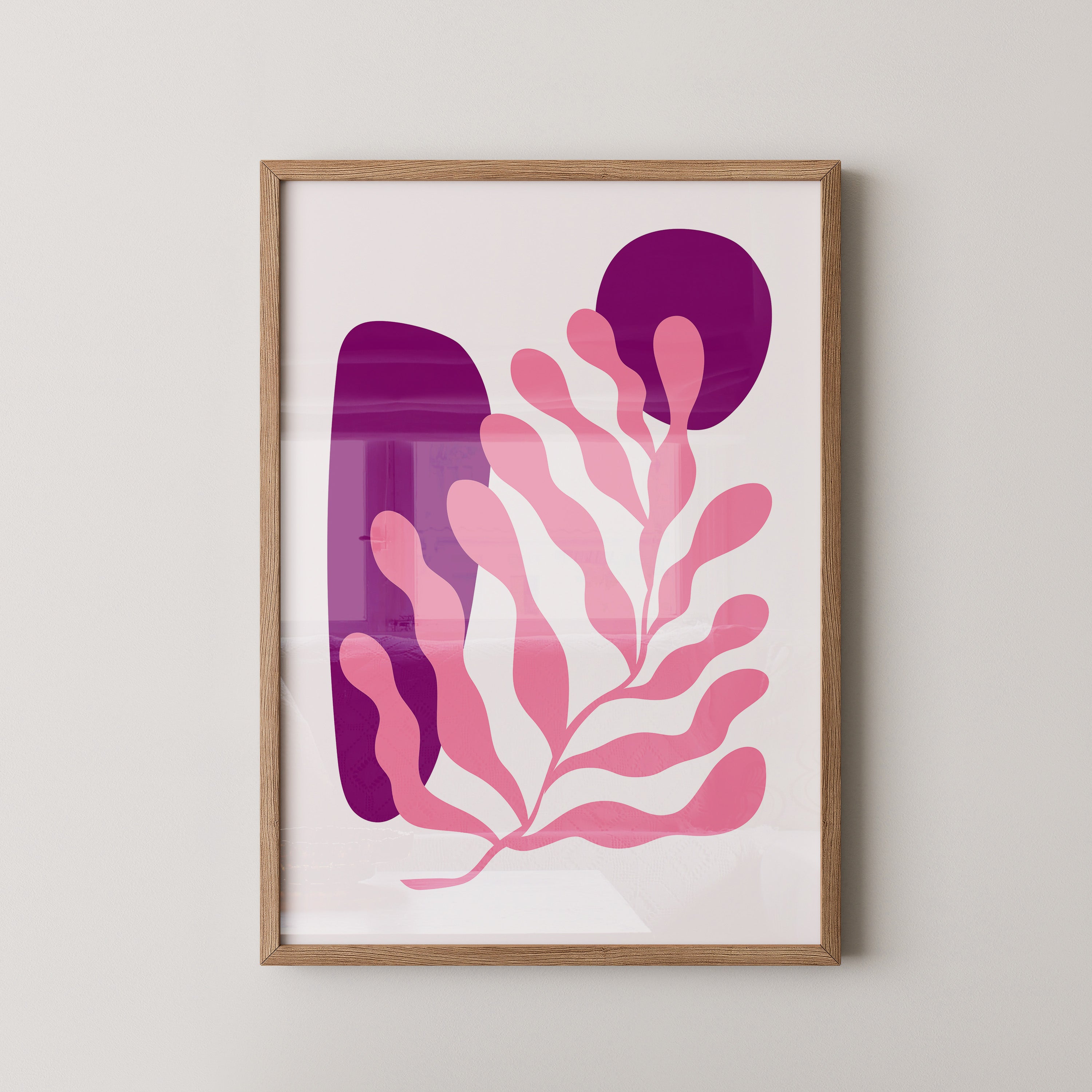 Abstrakte Blattform Rosa Lila