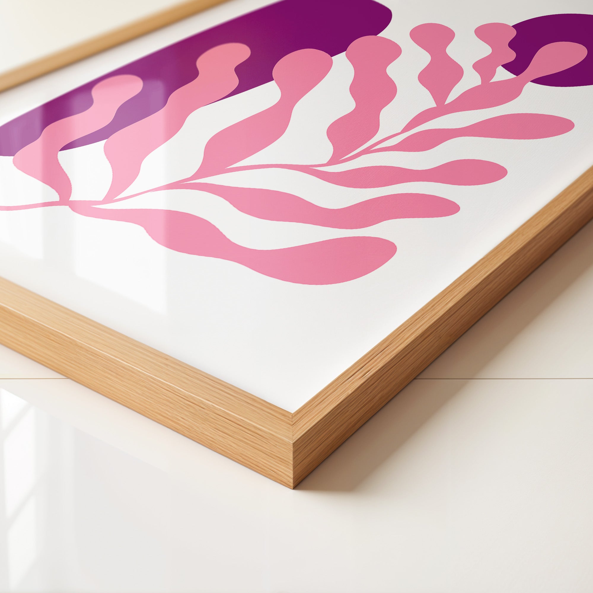 Abstrakte Blattform Rosa Lila