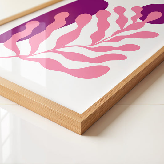 Abstrakte Blattform Rosa Lila