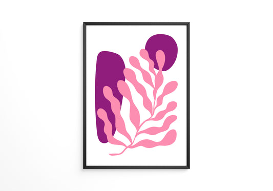 Abstrakte Blattform Rosa Lila