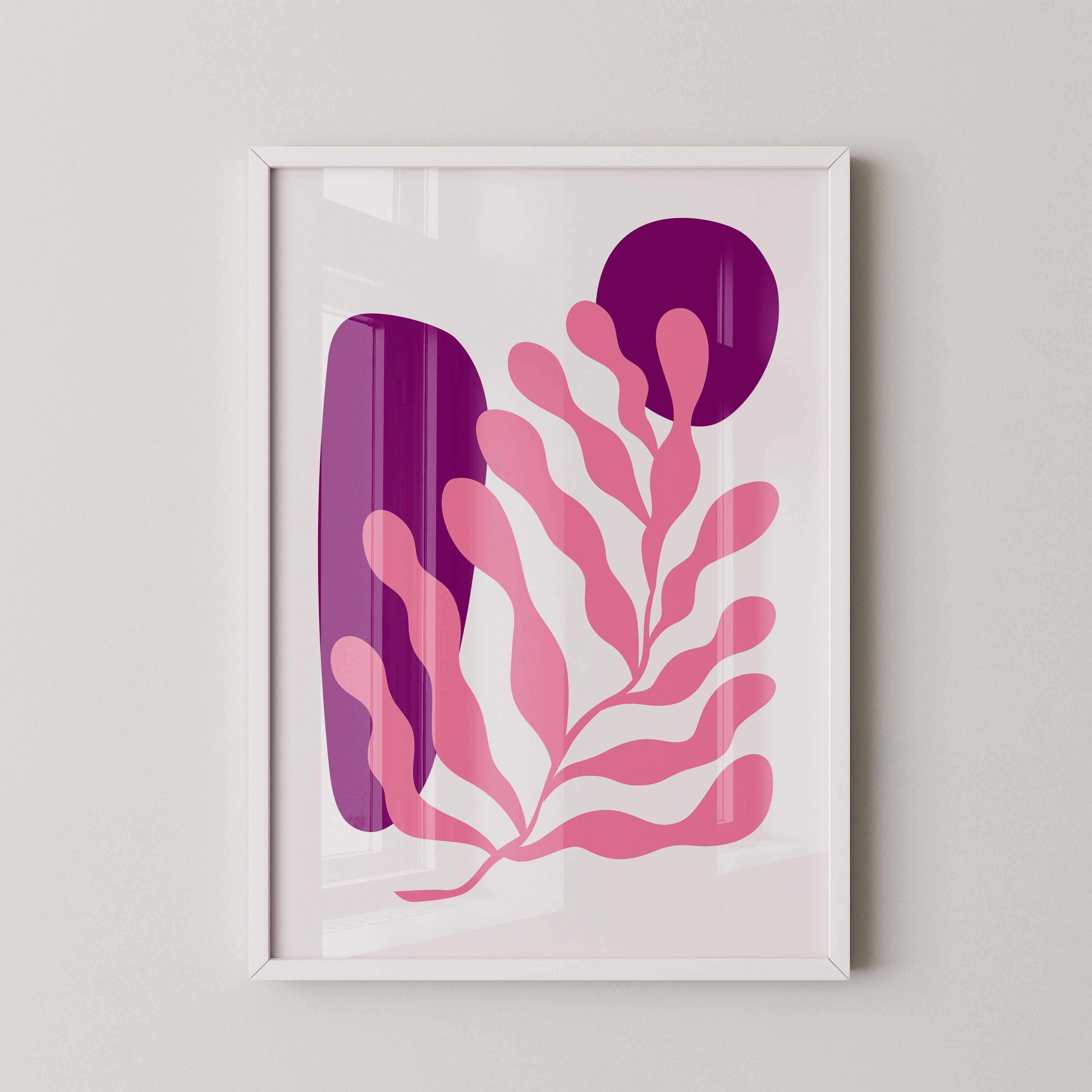 Abstrakte Blattform Rosa Lila