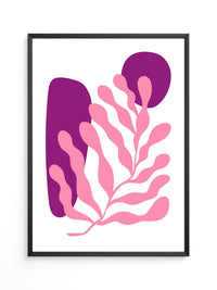 Abstrakte Blattform Rosa Lila