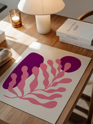 Abstrakte Blattform Rosa Lila