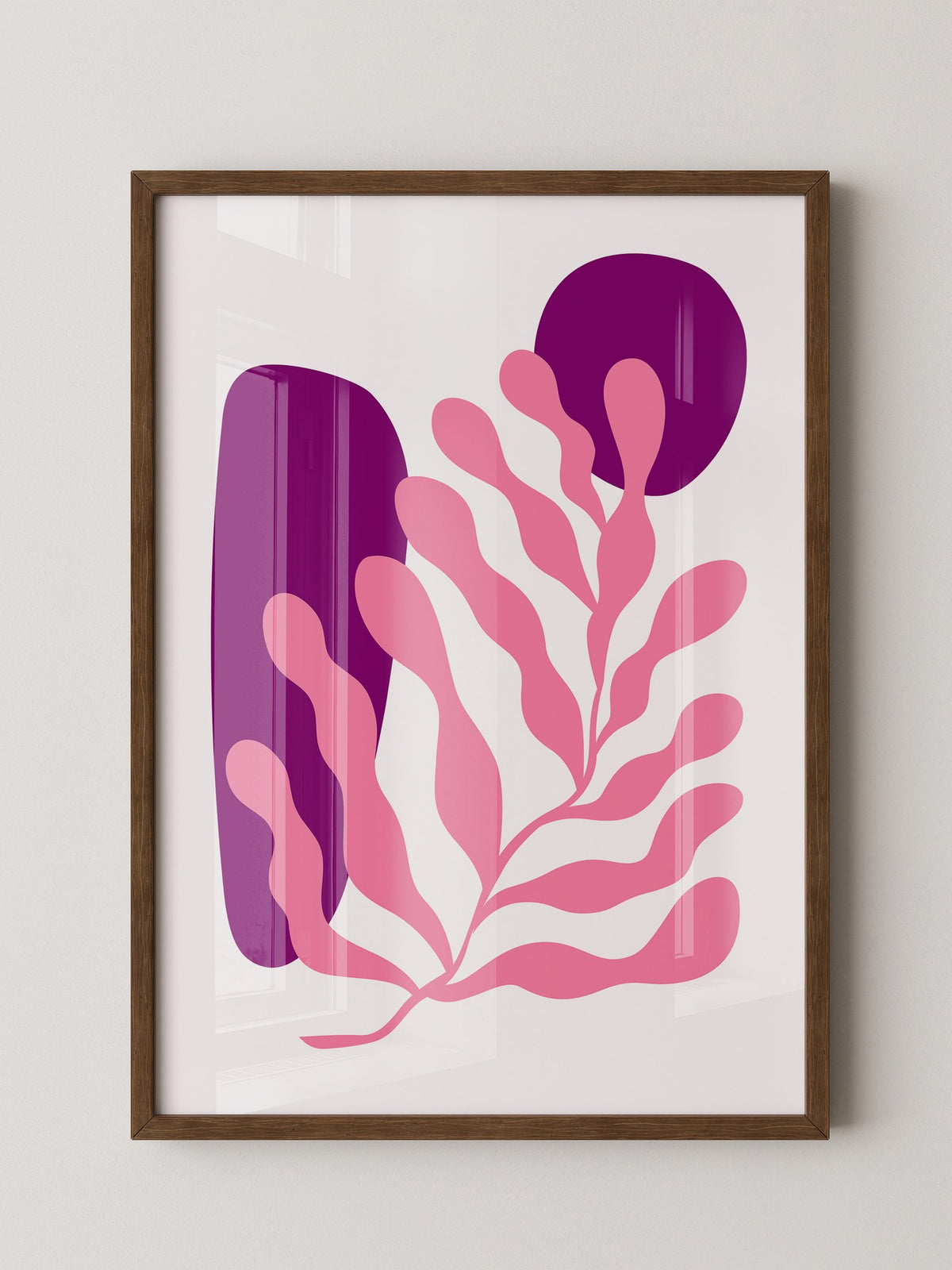 Abstrakte Blattform Rosa Lila