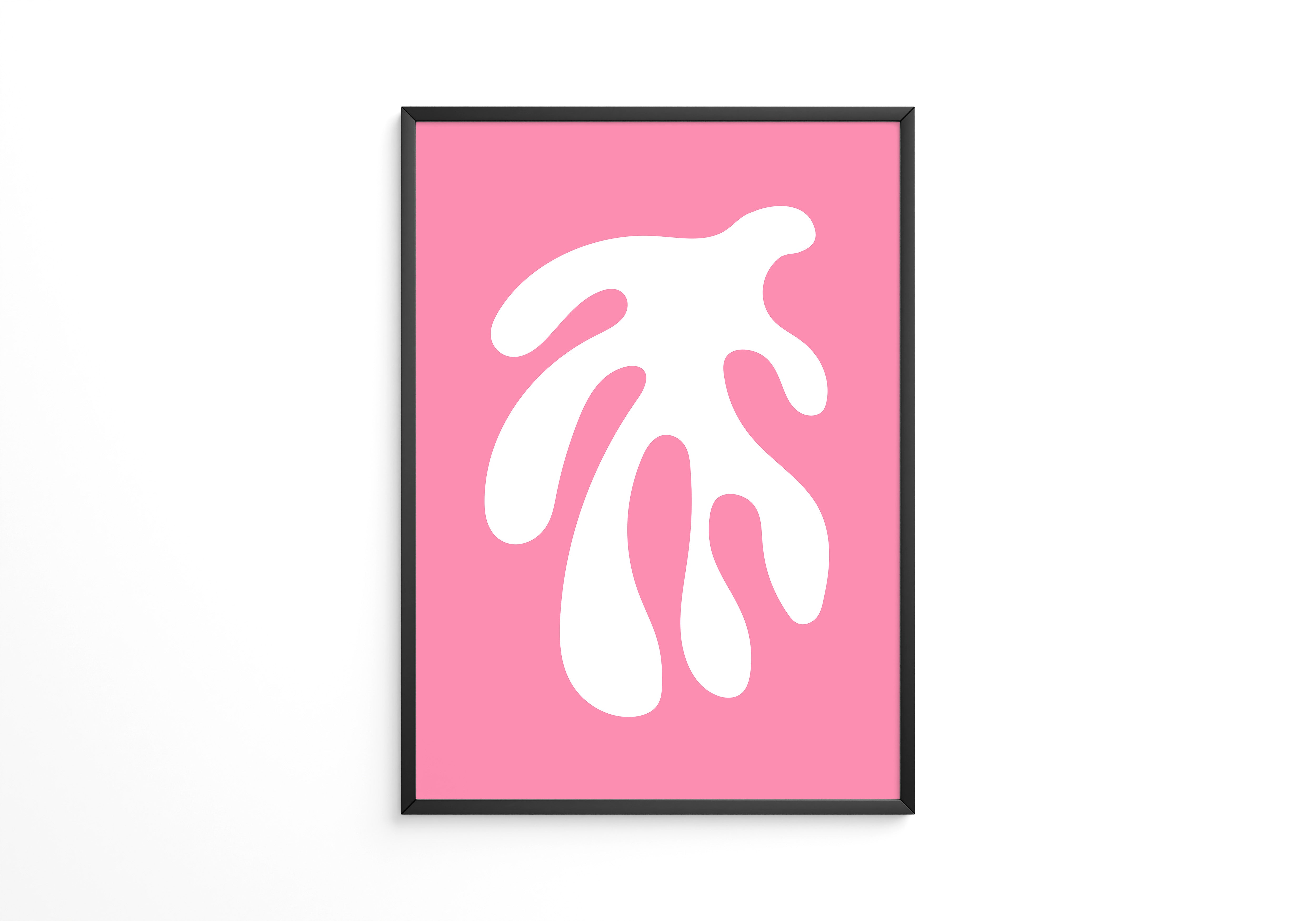 Abstrakte Form rosa und weiß