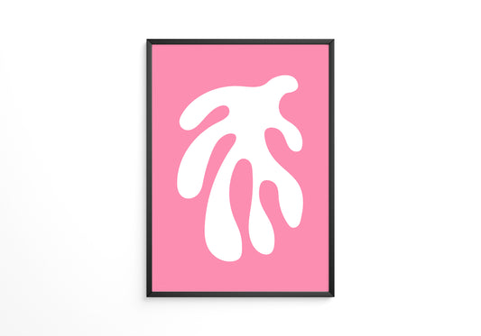 Abstrakte Form rosa und weiß