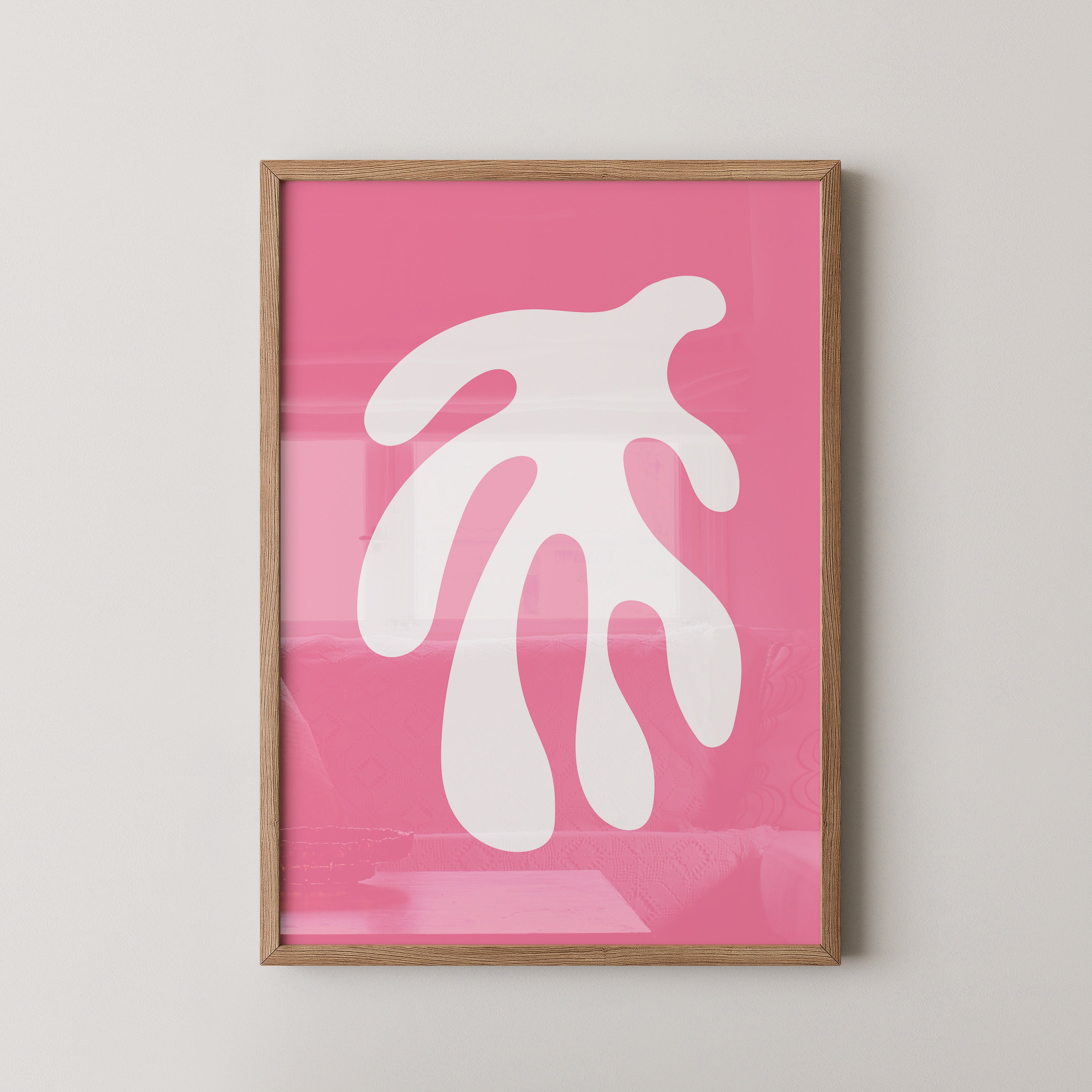 Abstrakte Form rosa und weiß