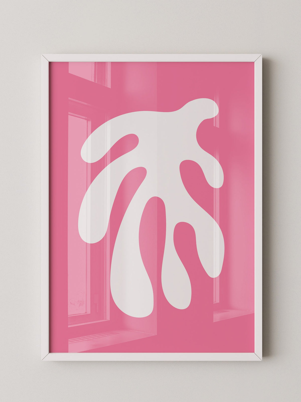 Abstrakte Form rosa und weiß