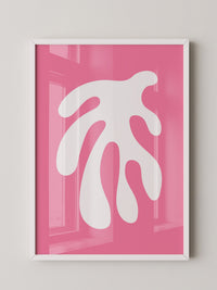 Abstrakte Form rosa und weiß