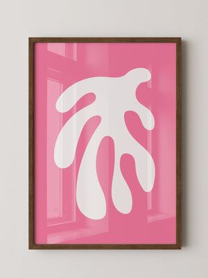 Abstrakte Form rosa und weiß