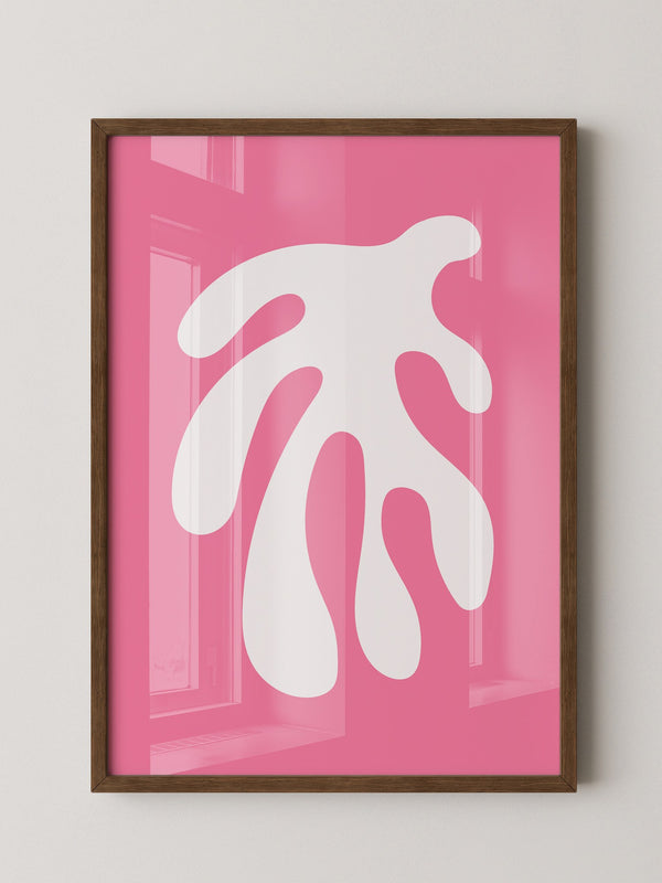 Abstrakte Form rosa und weiß