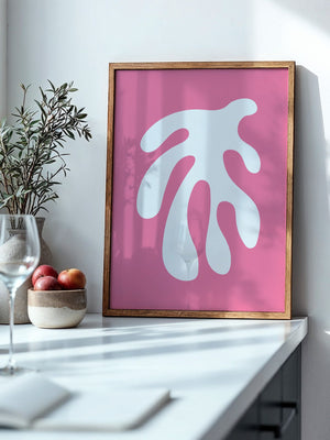 Abstrakte Form rosa und weiß