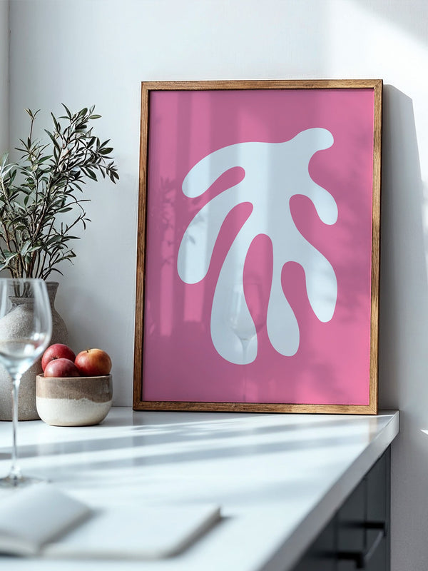 Abstrakte Form rosa und weiß