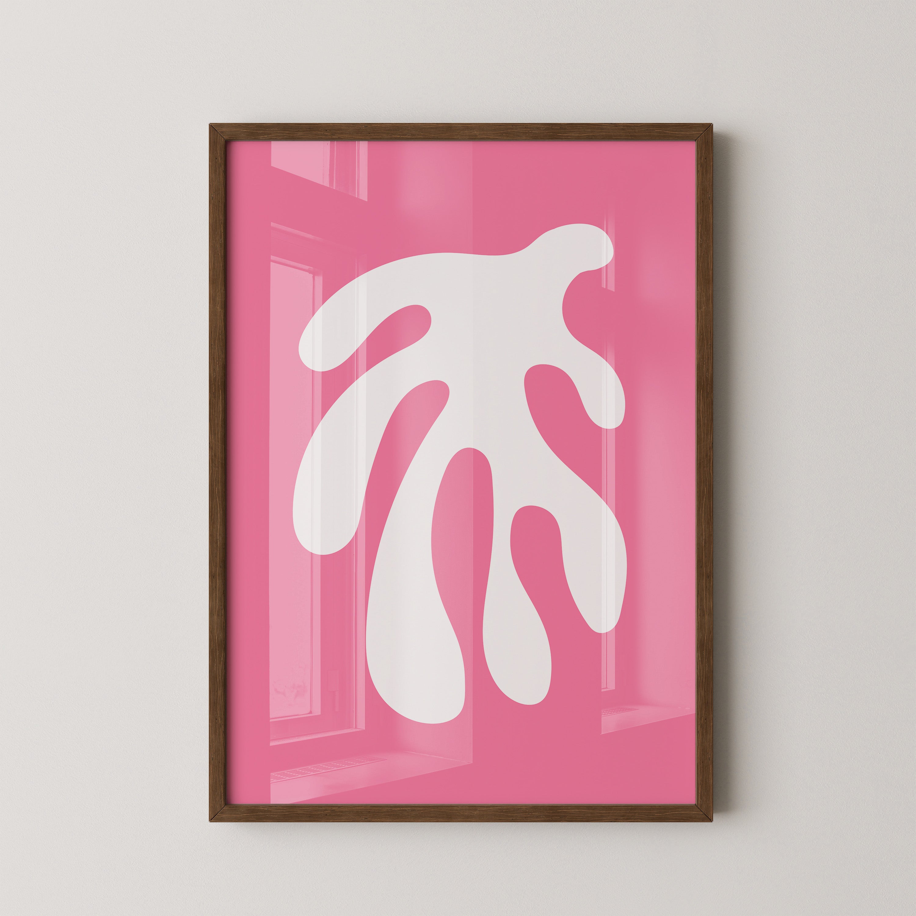 Abstrakte Form rosa und weiß