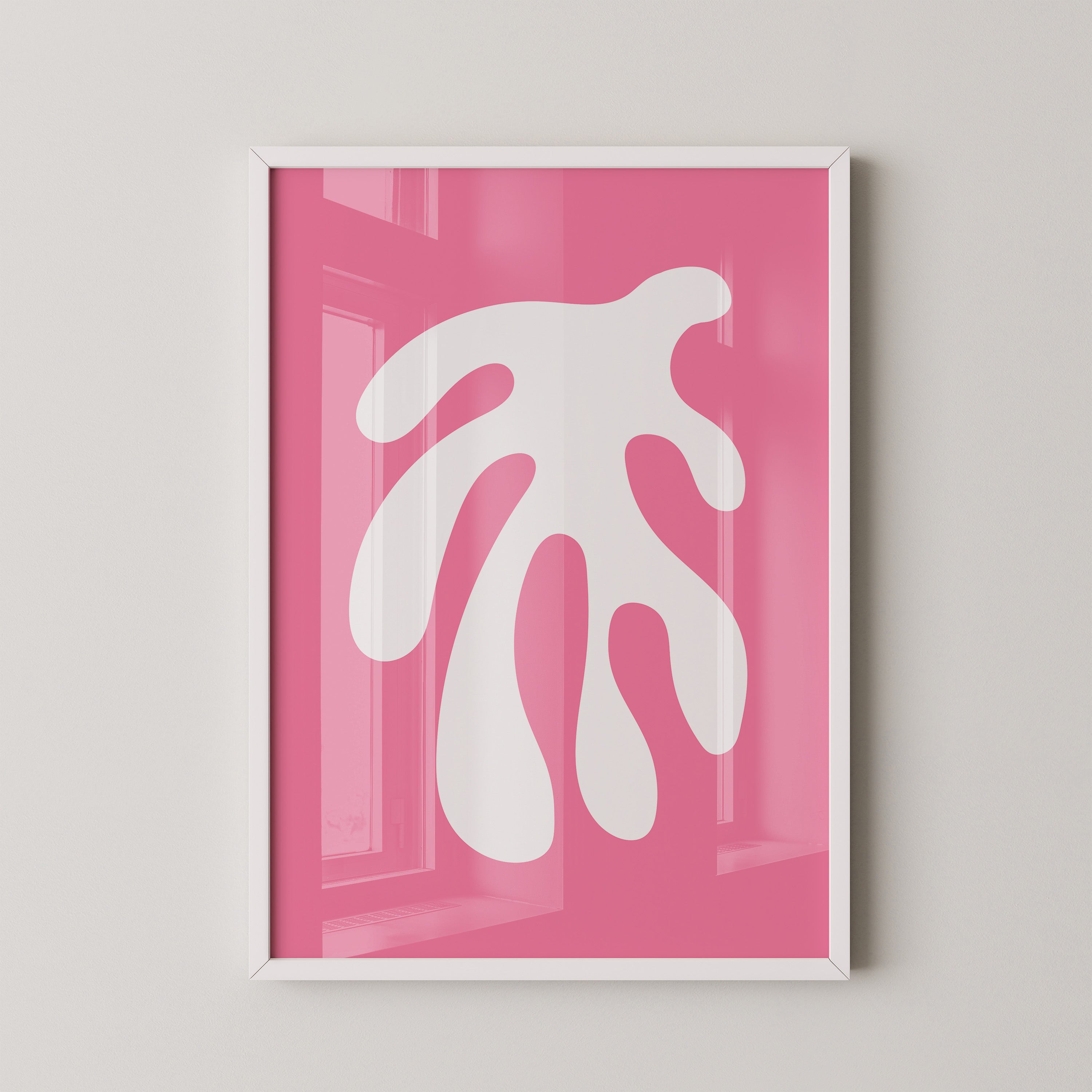 Abstrakte Form rosa und weiß