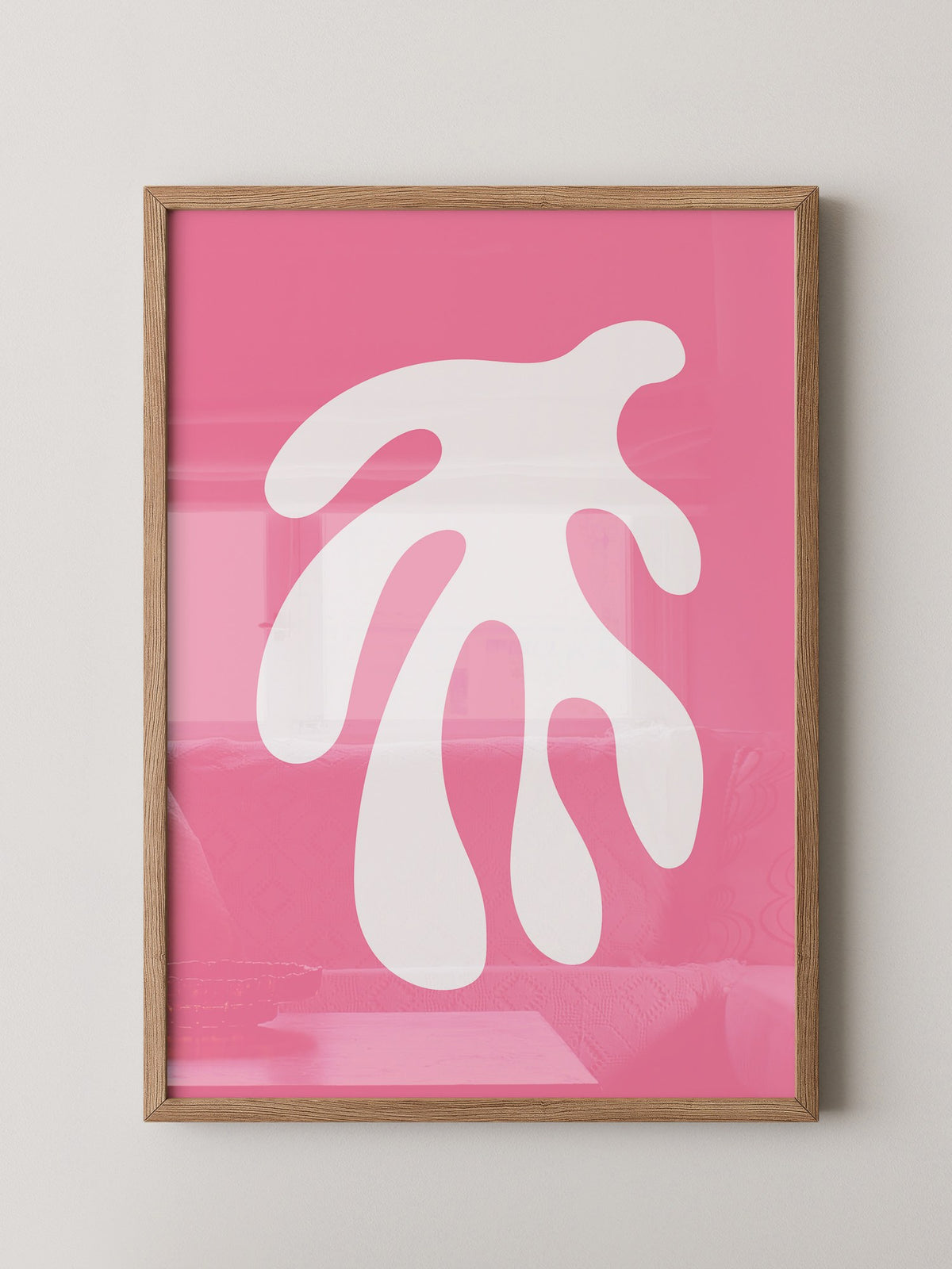 Abstrakte Form rosa und weiß