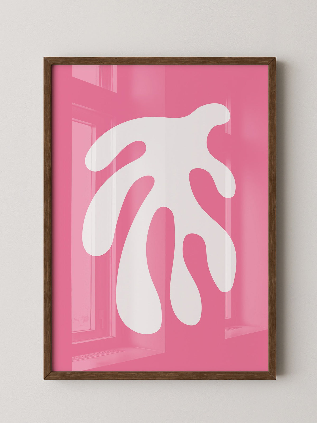 Abstrakte Form rosa und weiß