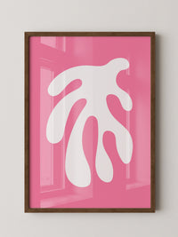 Abstrakte Form rosa und weiß