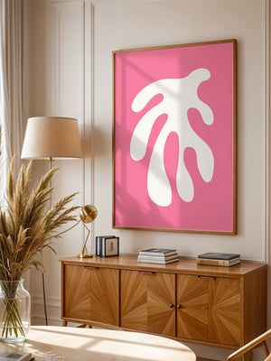 Abstrakte Form rosa und weiß