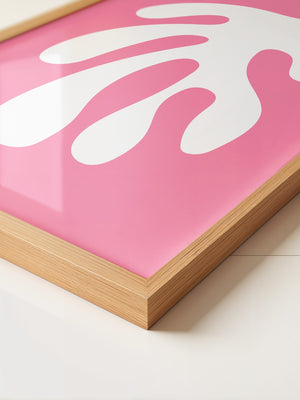 Abstrakte Form rosa und weiß
