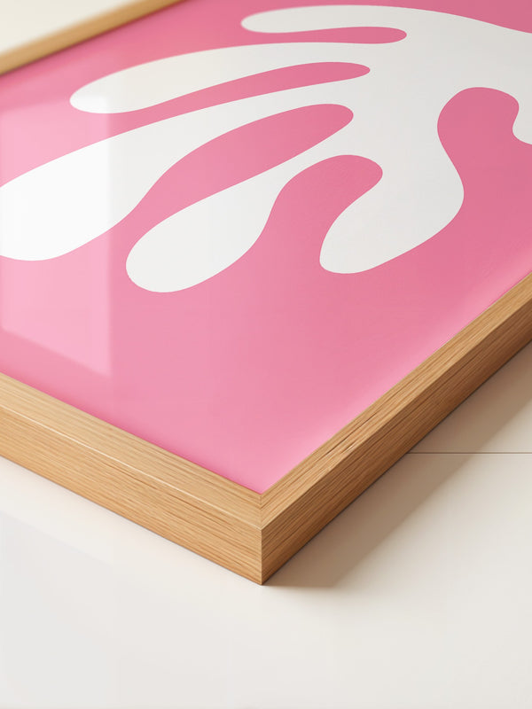 Abstrakte Form rosa und weiß