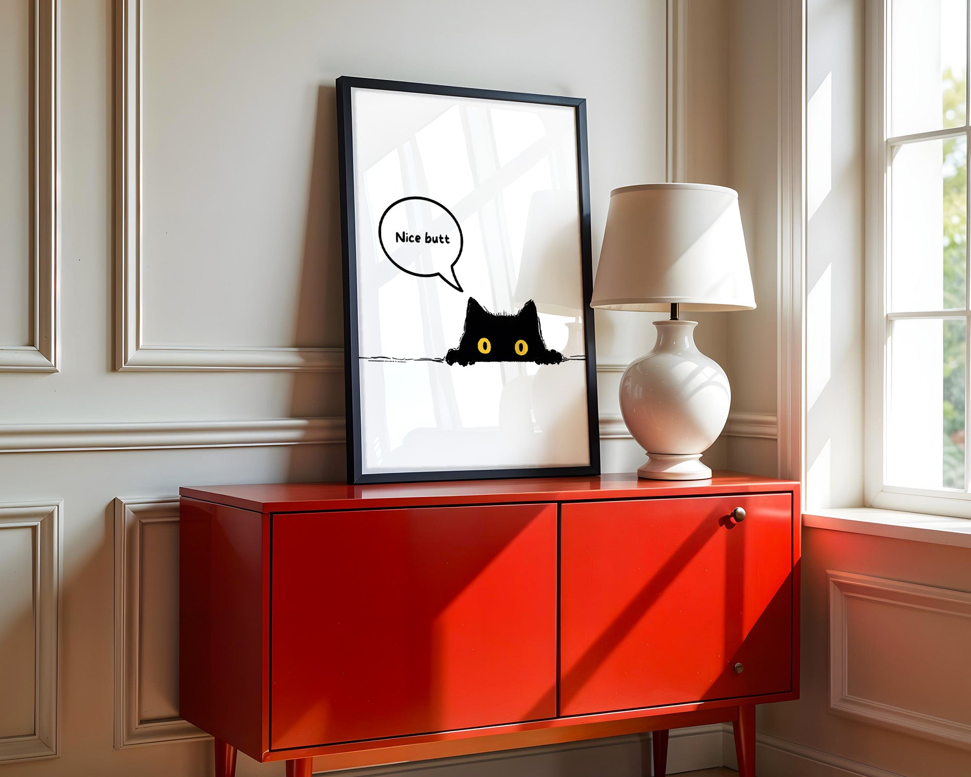 Schwarze Katze Humor Sprechblase