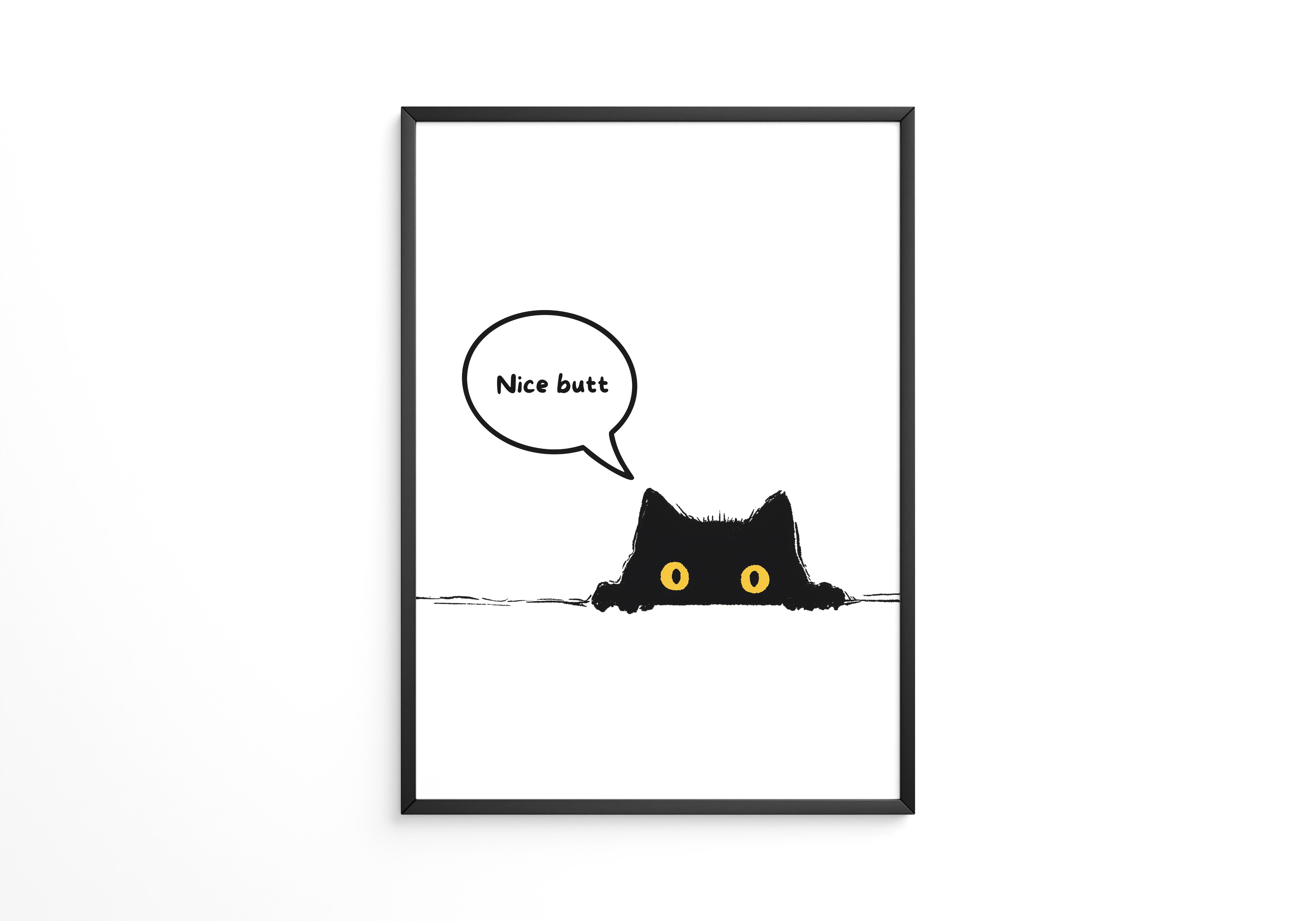 Schwarze Katze Humor Sprechblase