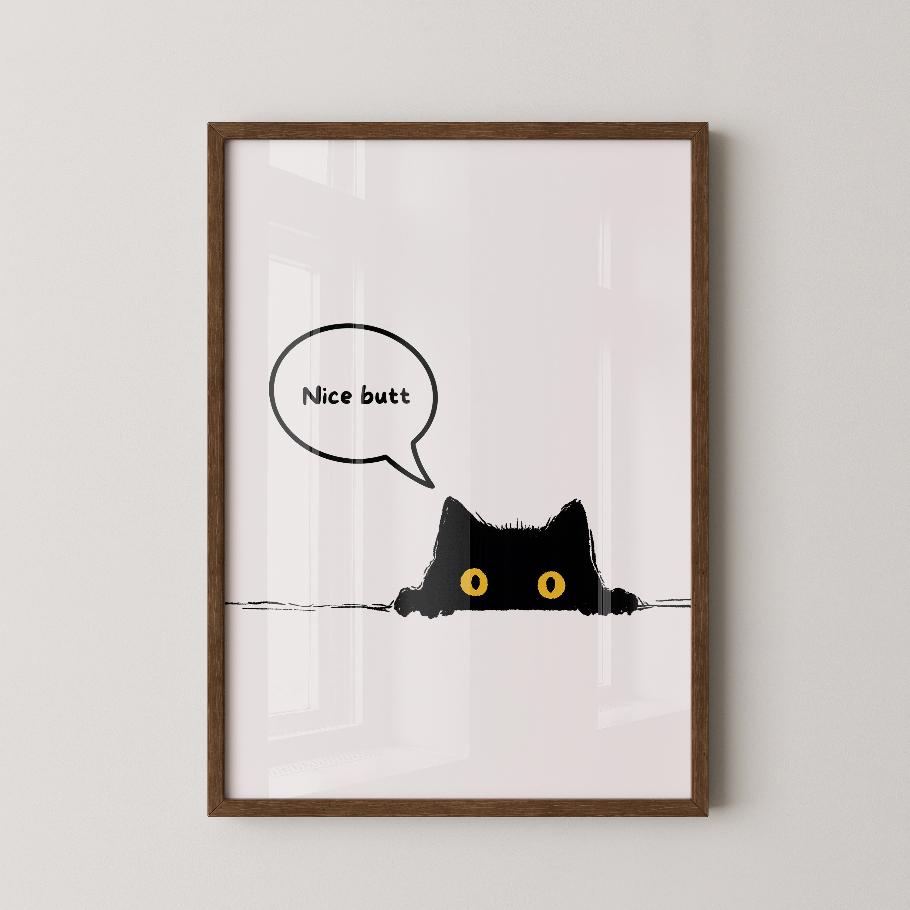 Schwarze Katze Humor Sprechblase