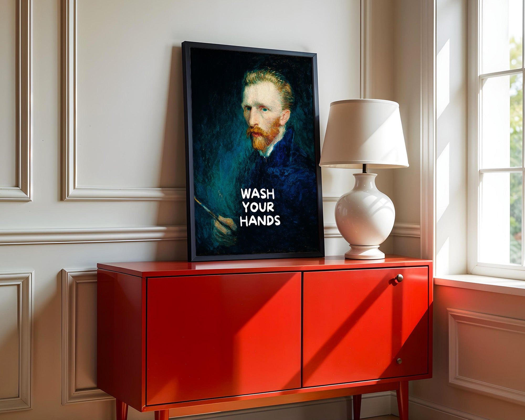 Porträt Blau Humorvoll