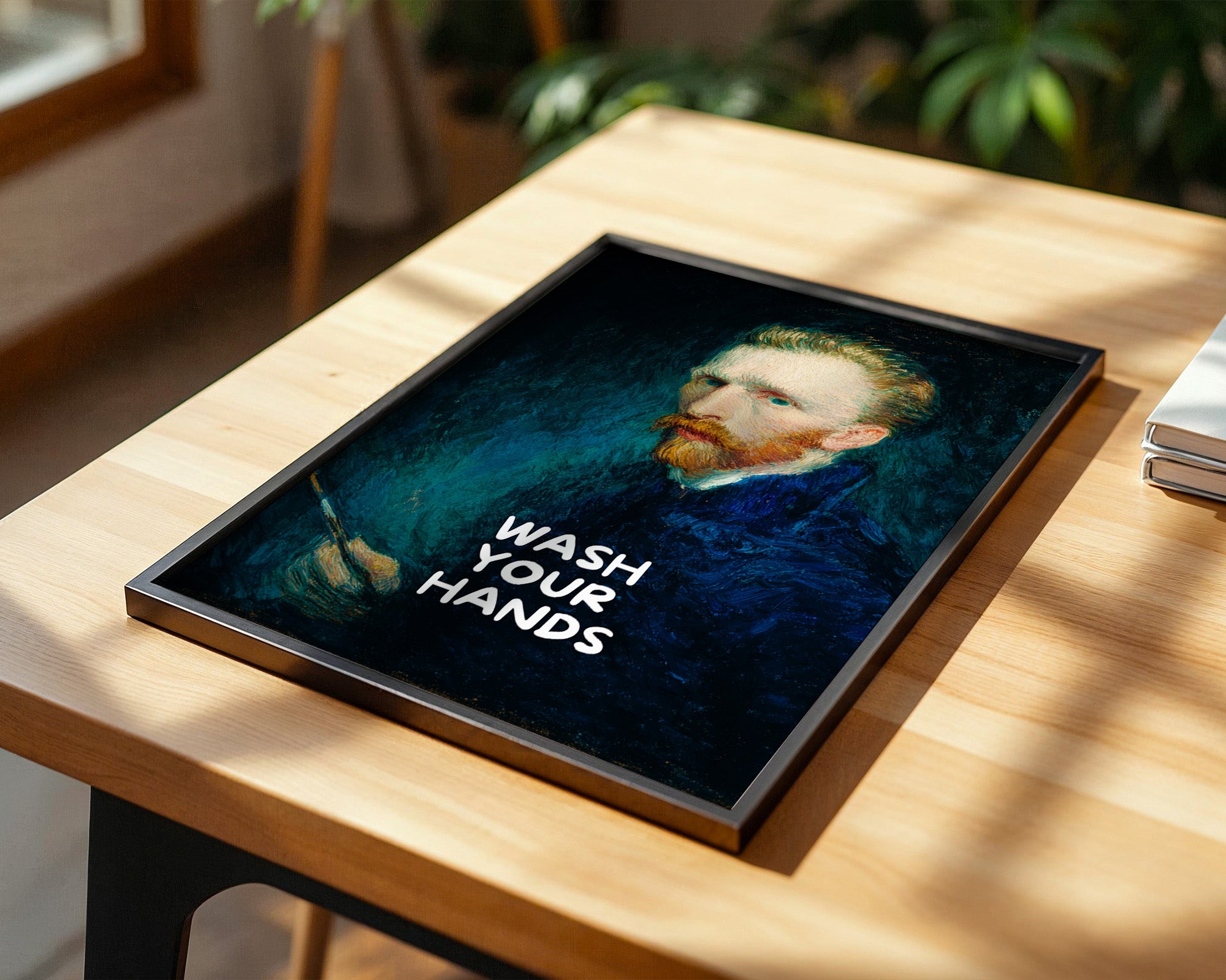 Porträt Blau Humorvoll