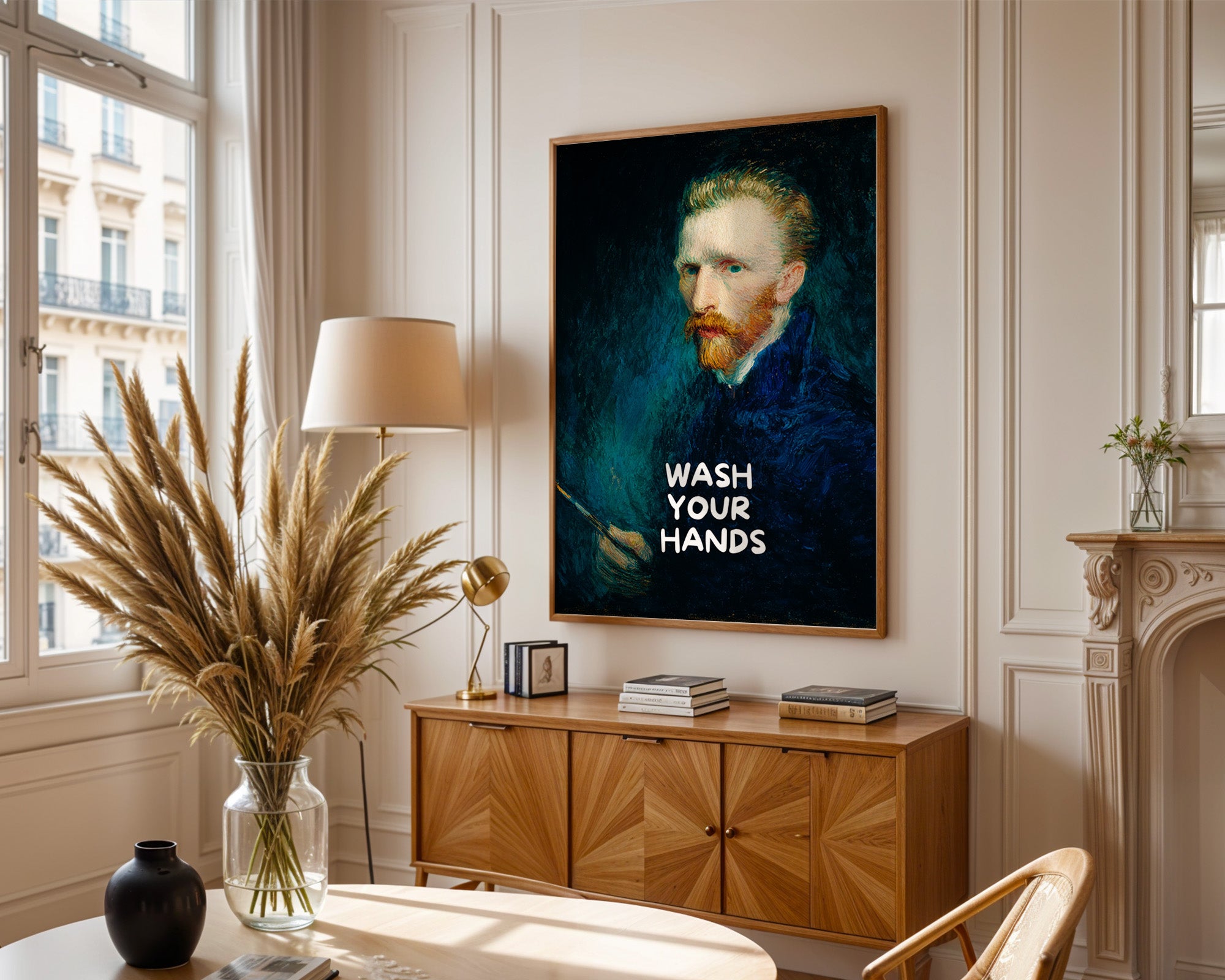 Porträt Blau Humorvoll