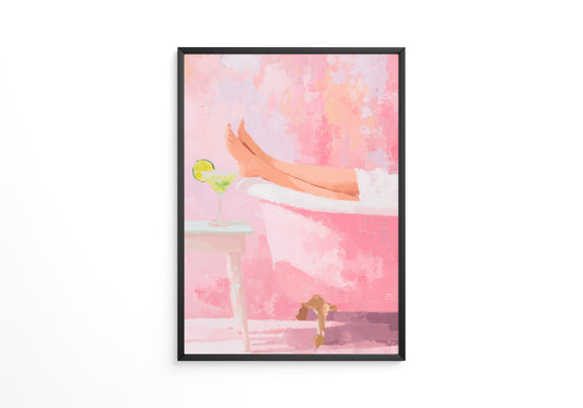 Entspannung Badewanne Rosa