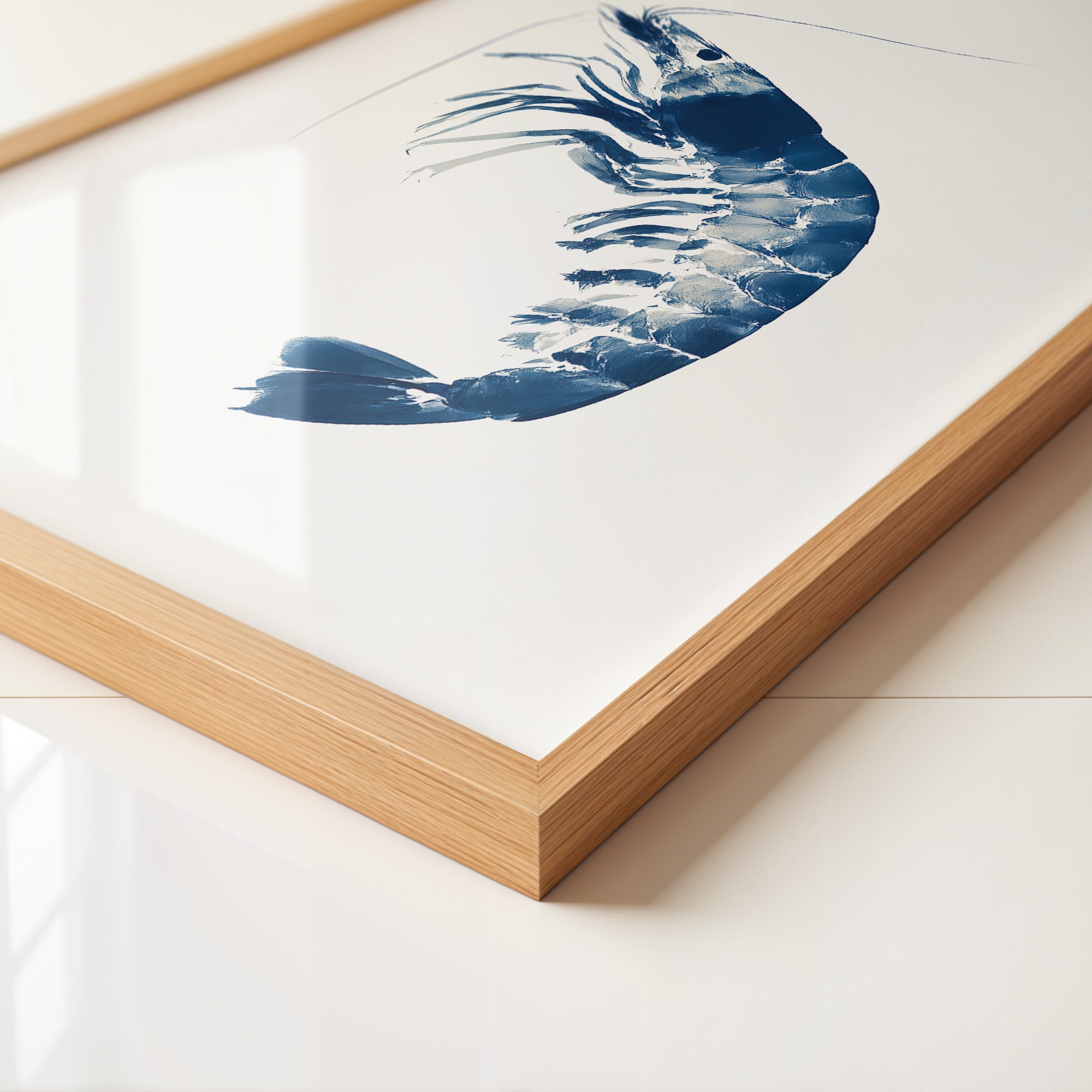 Blaue Garnele minimalistisch