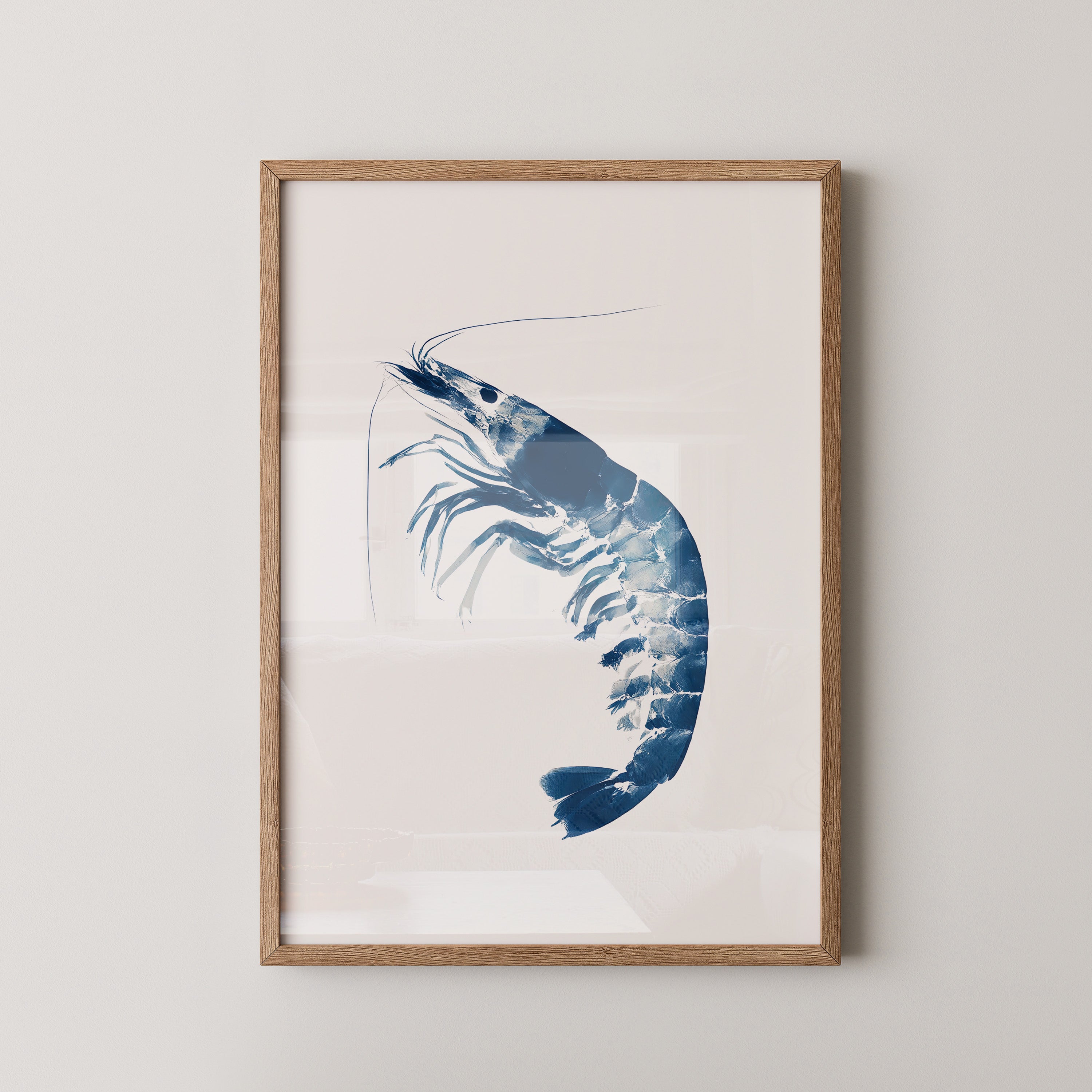Blaue Garnele minimalistisch