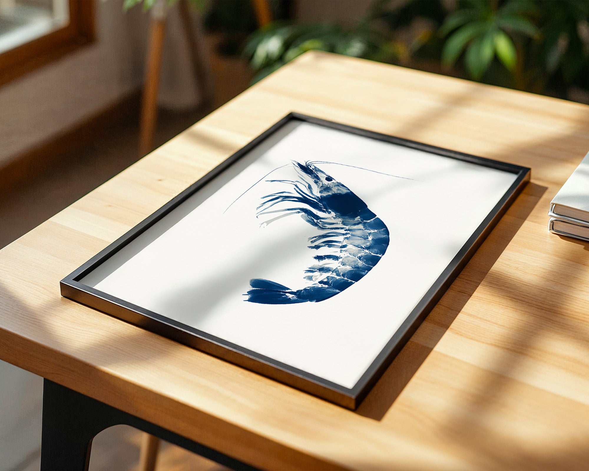 Blaue Garnele minimalistisch