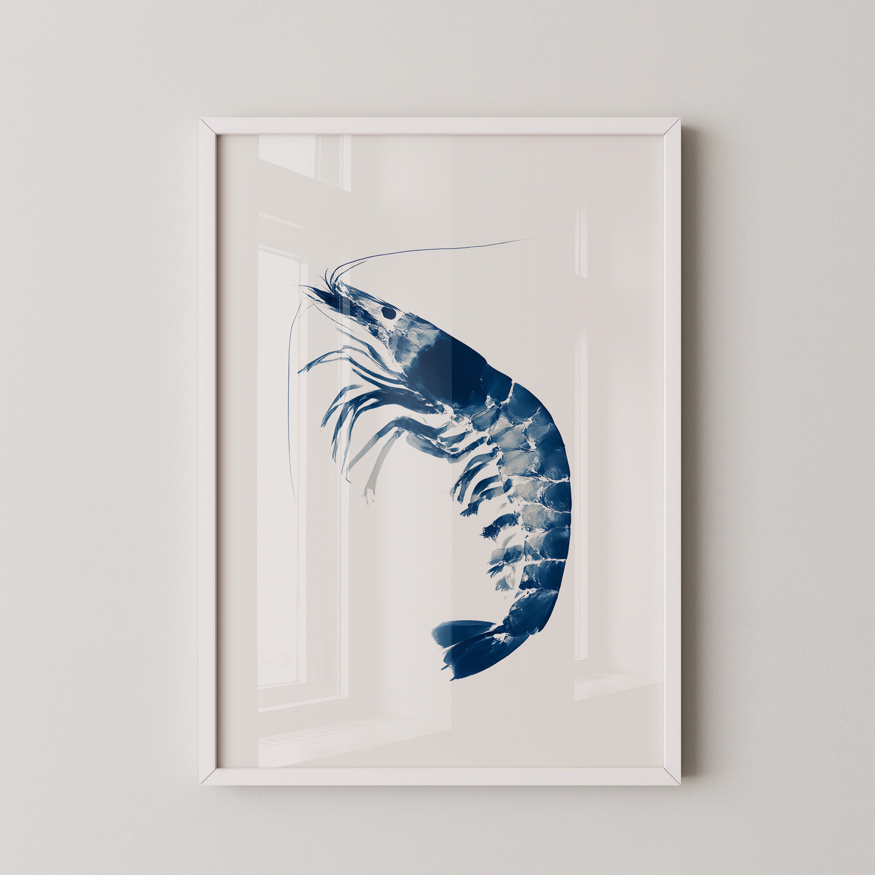 Blaue Garnele minimalistisch