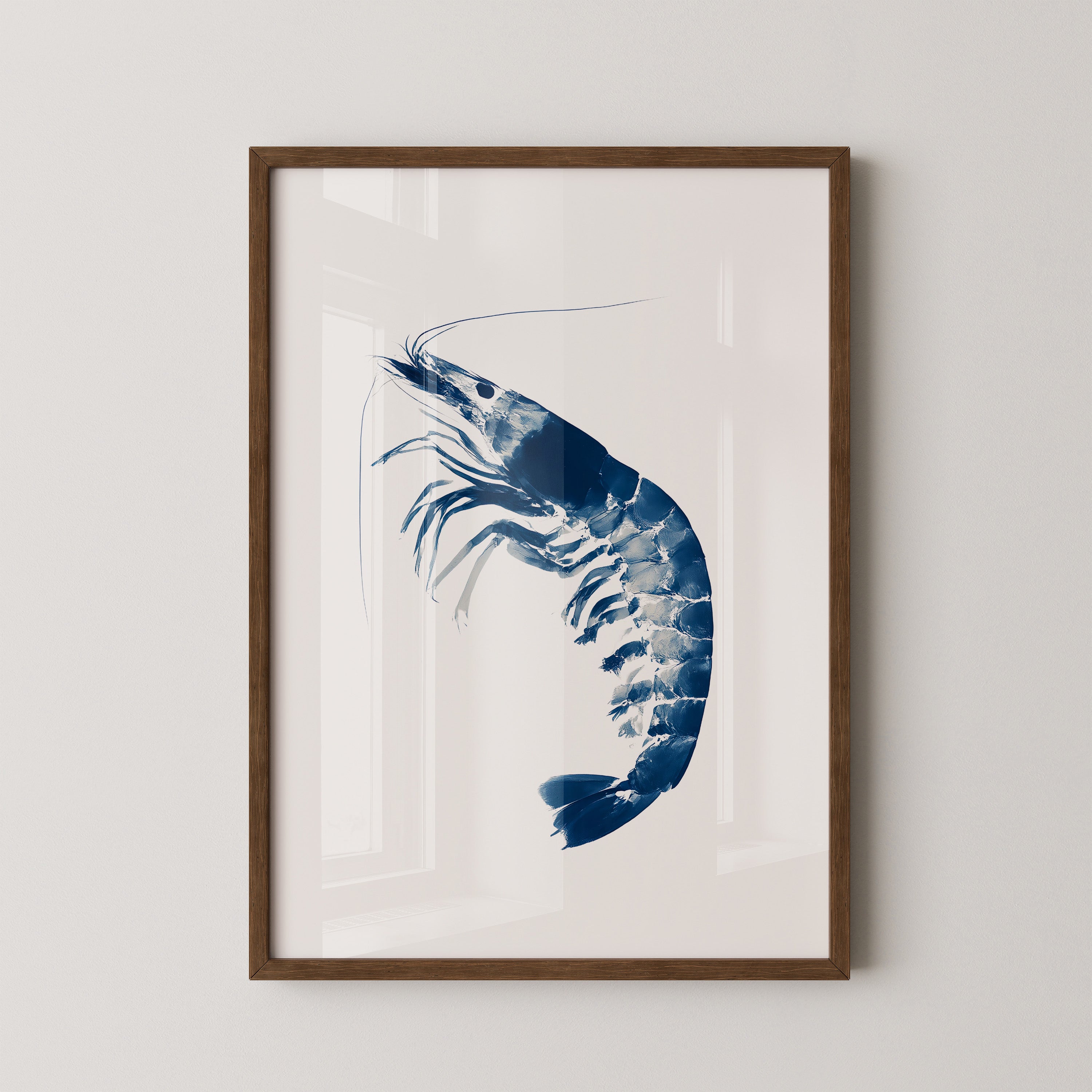 Blaue Garnele minimalistisch