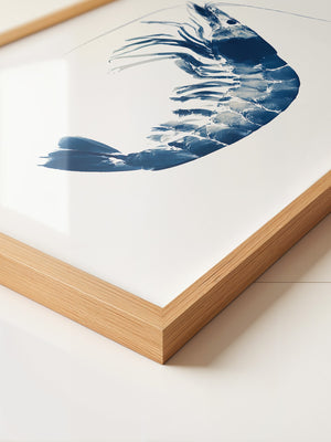 Blaue Garnele minimalistisch