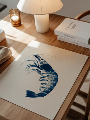 Blaue Garnele minimalistisch