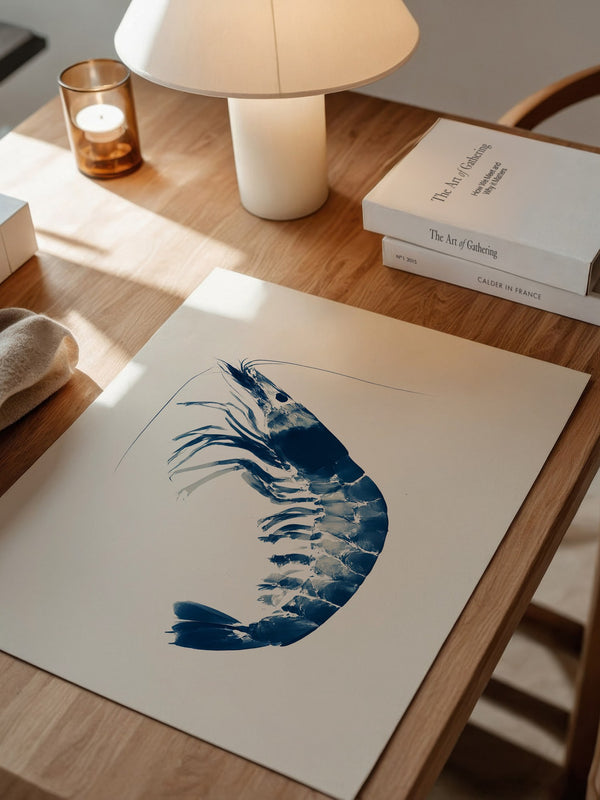 Blaue Garnele minimalistisch