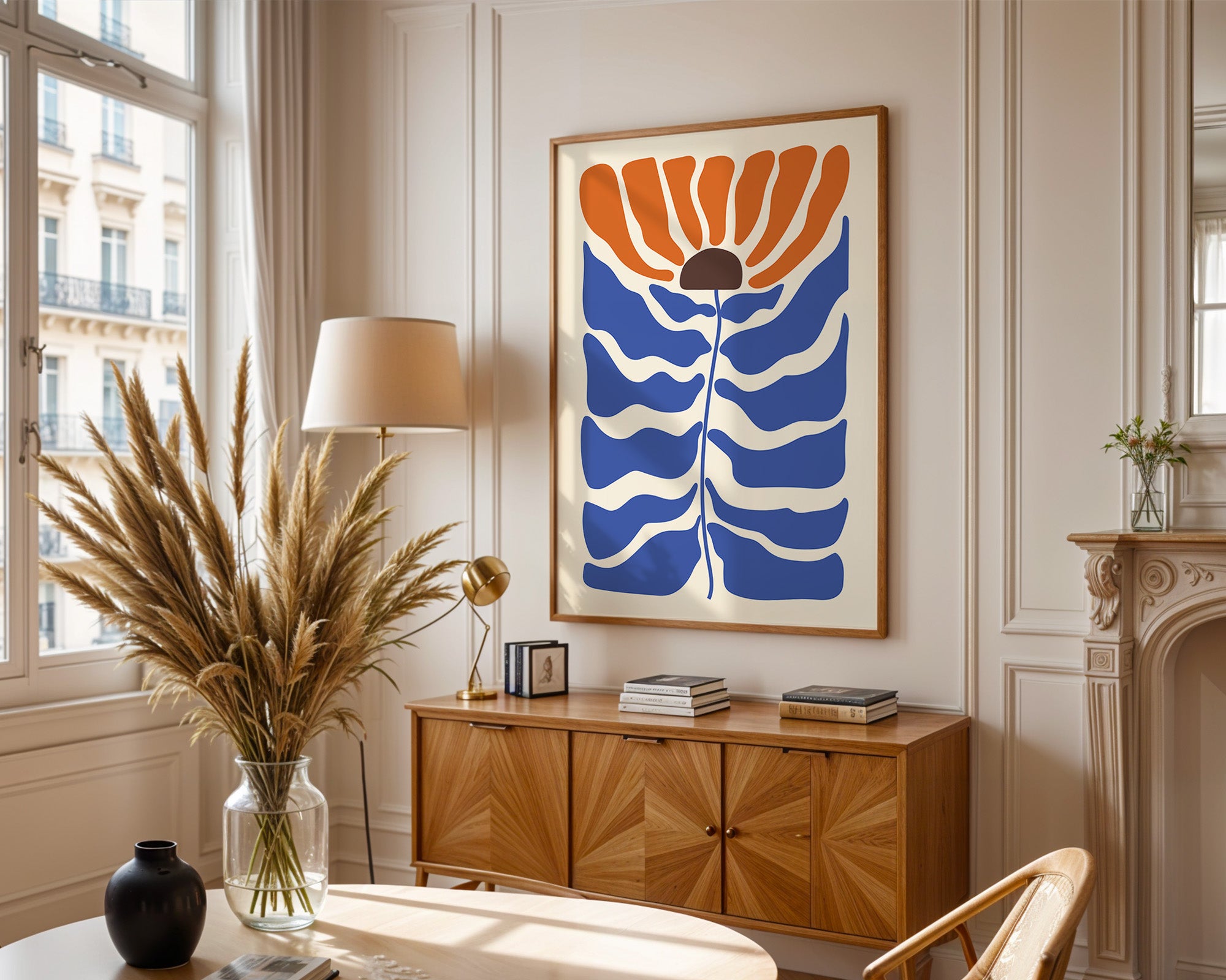 Blüte Wellenfarben retro