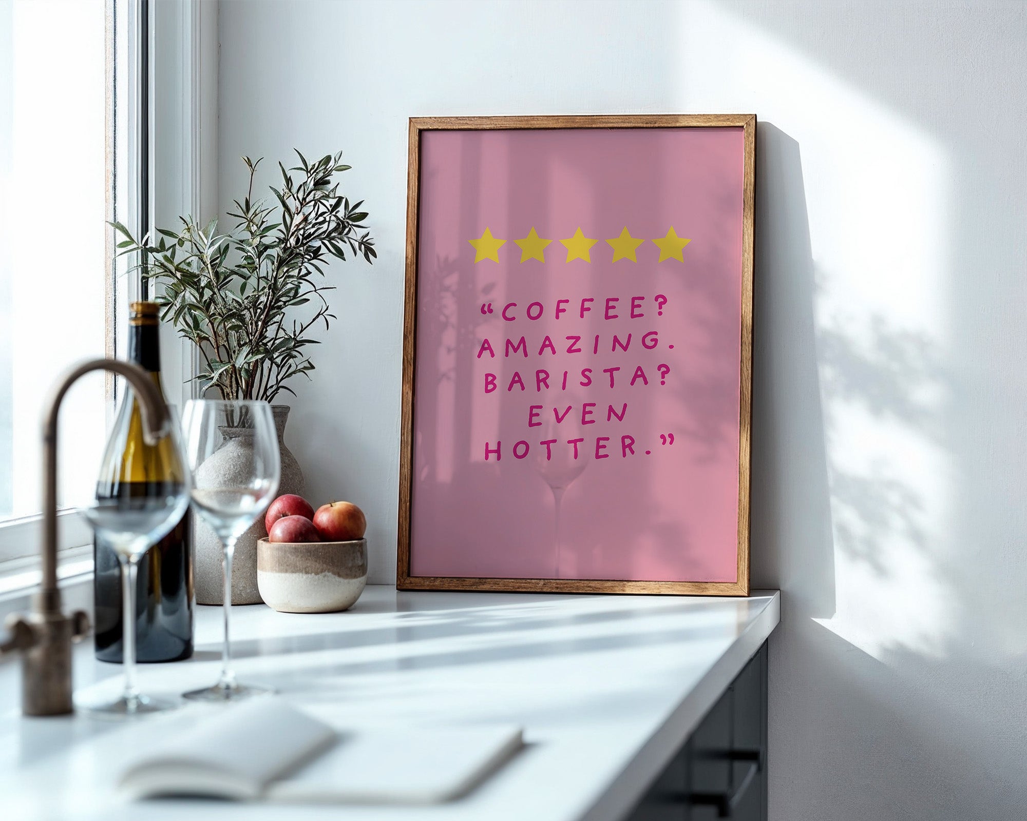 Kaffee Zitat Sterne Rosa