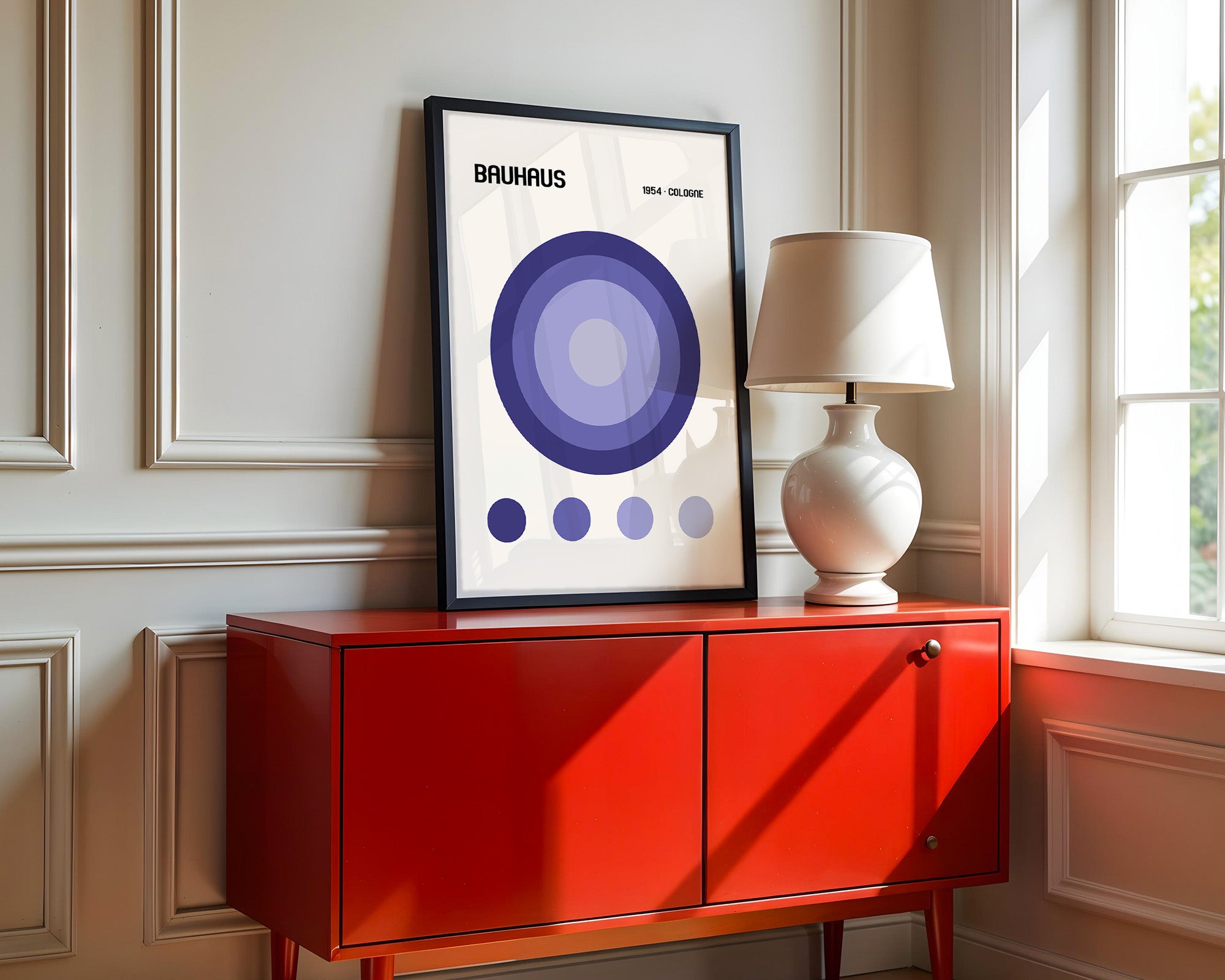 Blaue Kreise Retro Design