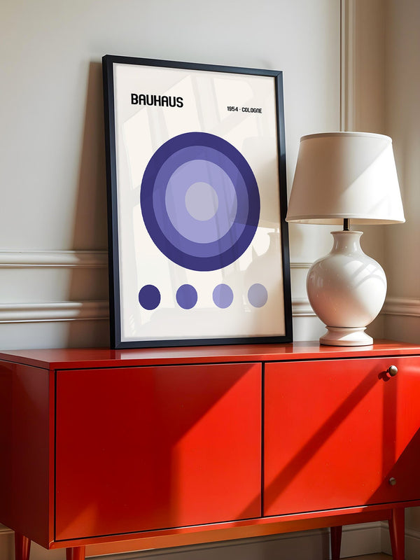 Blaue Kreise Retro Design