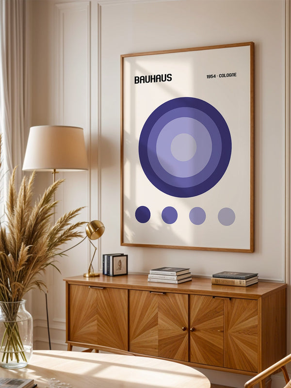 Blaue Kreise Retro Design