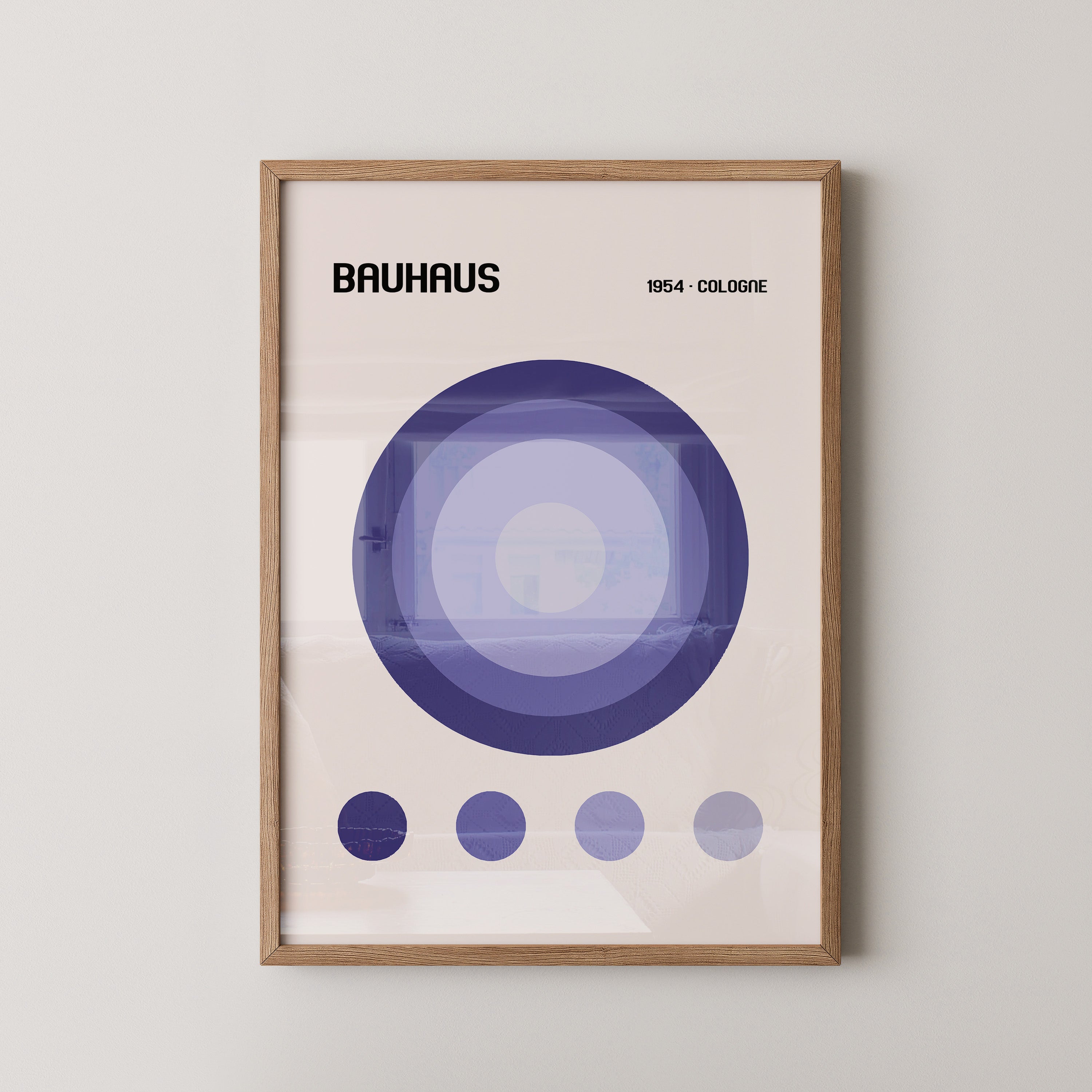 Blaue Kreise Retro Design