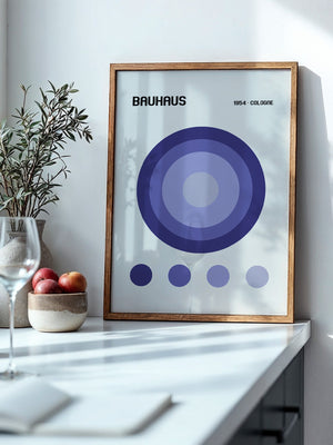 Blaue Kreise Retro Design