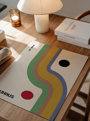 Bauhaus Linien Grafik Retrofarben