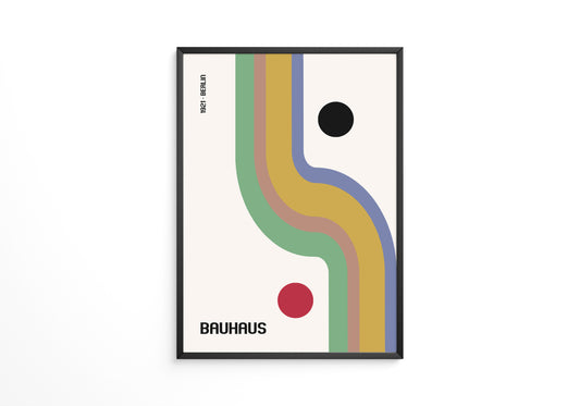 Bauhaus Linien Grafik Retrofarben